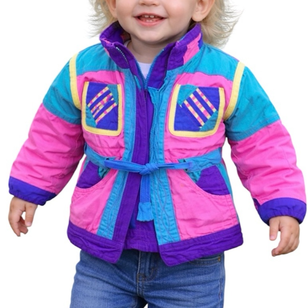 Vintage handmade kid’s embroidered colorblock jacket from Nepal
